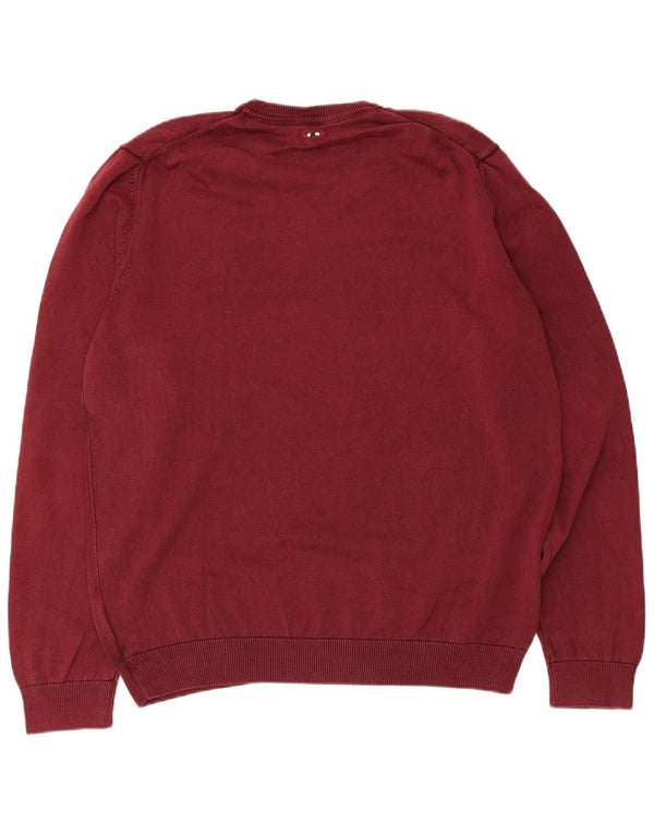 Napapijri Herre Geographic V-hals sweater XL rødbrun bomuld