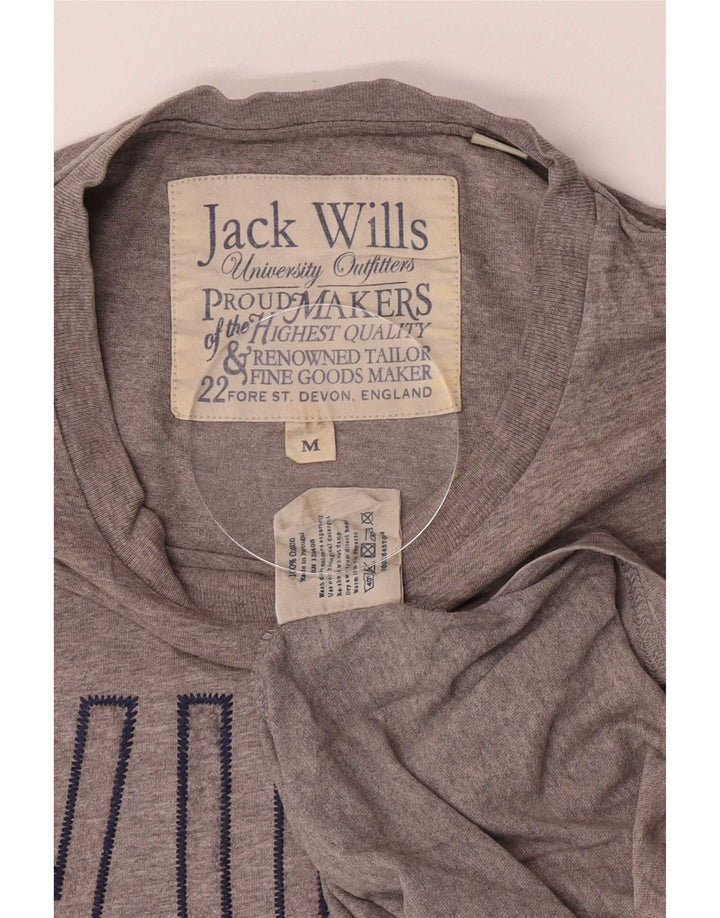 Jack Wills Herre grafisk T-shirt Top mellemgrå bomuld