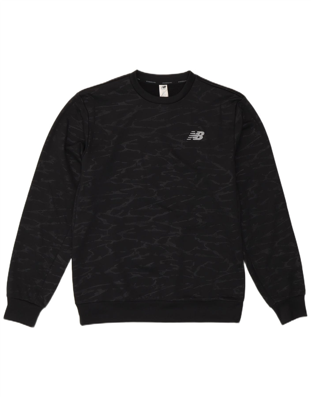 New Balance Herre Sweatshirt Jumper Lille Sort Camouflage Polyester