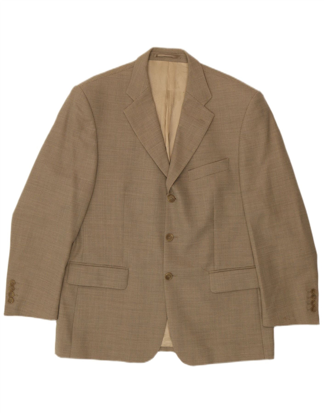 DOUGLAS Mens 3 Button Blazer Jacket UK 42 XL Beige Flecked Wool