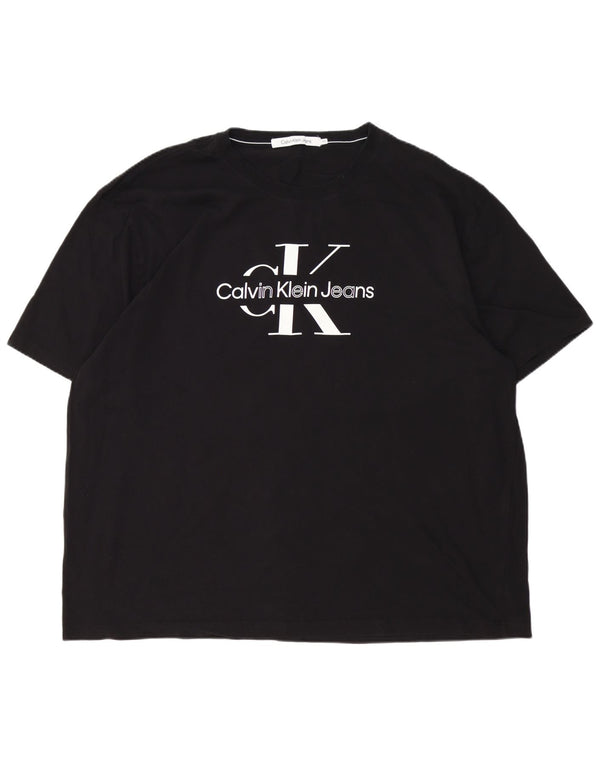 Calvin Klein Jeans Herre Grafisk T-Shirt Top 6XL Sort Bomuld