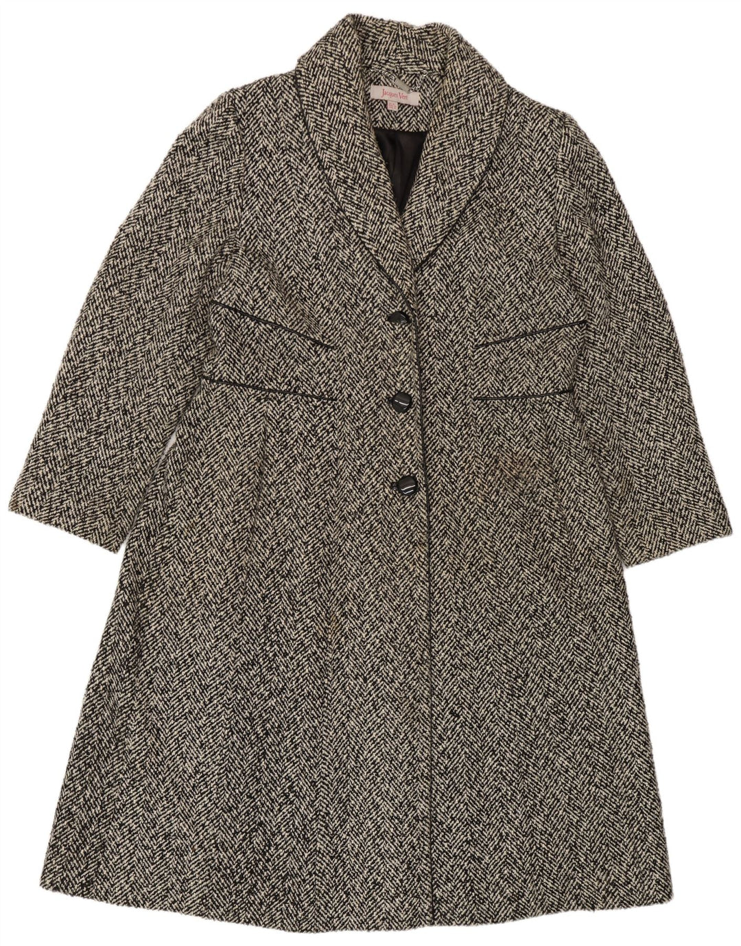 Jacques Vert Dameoverfrakke UK 18 XL Sort sildebenspolyester