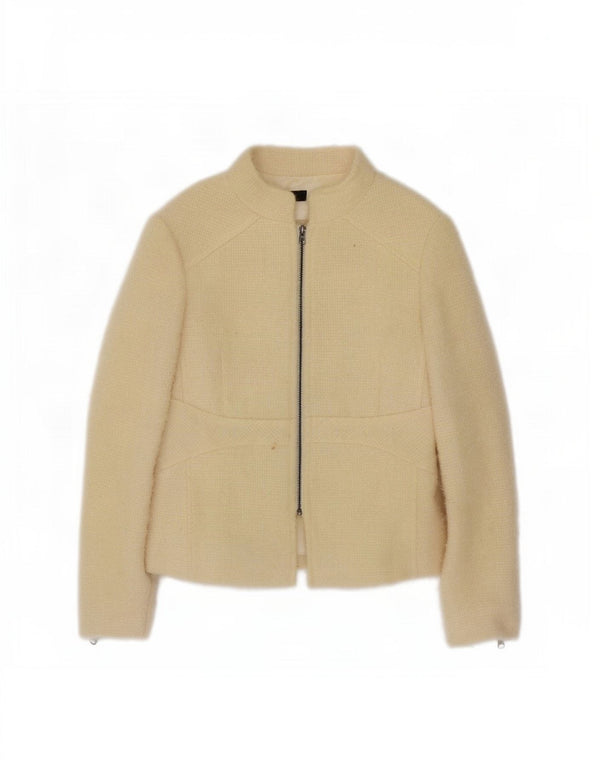 Zara Dame Blazer Jakke EU 40 Medium Off White Uld