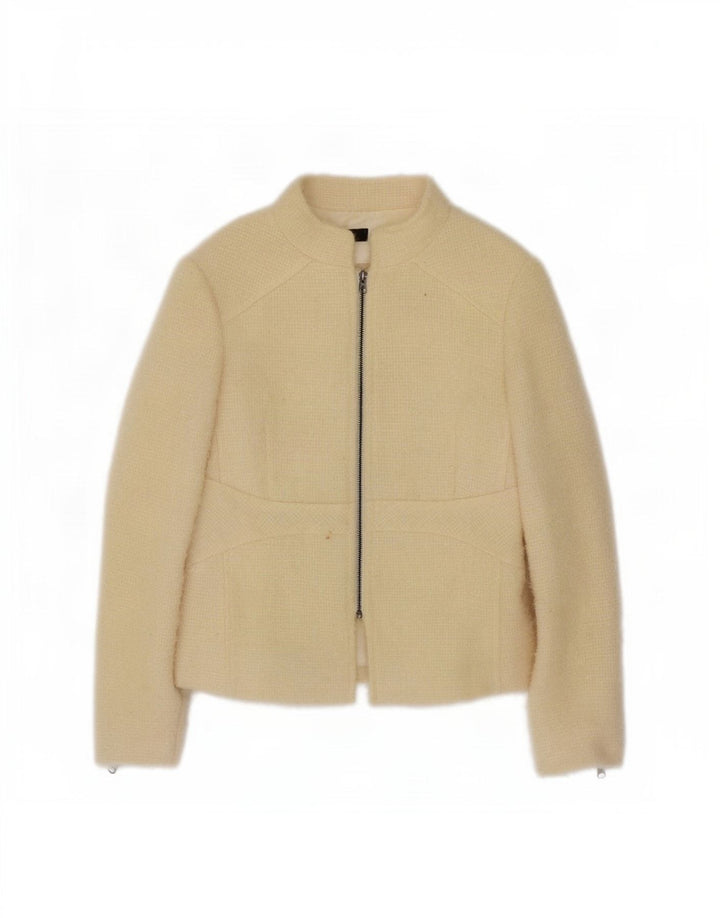 Zara Dame Blazer Jakke EU 40 Medium Off White Uld