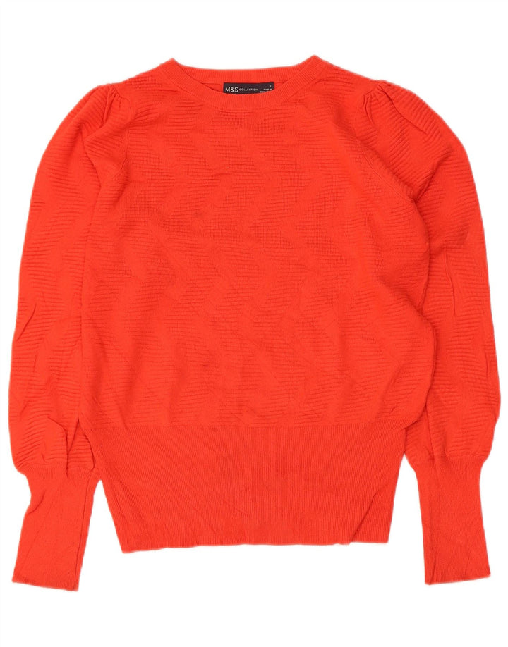 Marks & Spencer Dame Boat Neck Jumper Sweater UK 10 Small Red Viscose