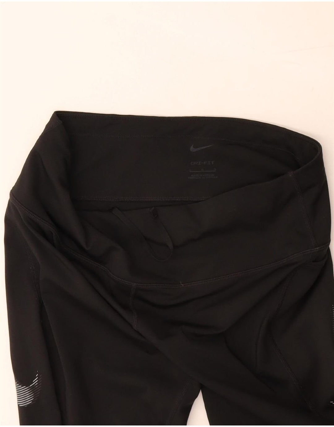 NIKE Dri Fit grafiske leggings til kvinder UK 14 Stor sort polyester