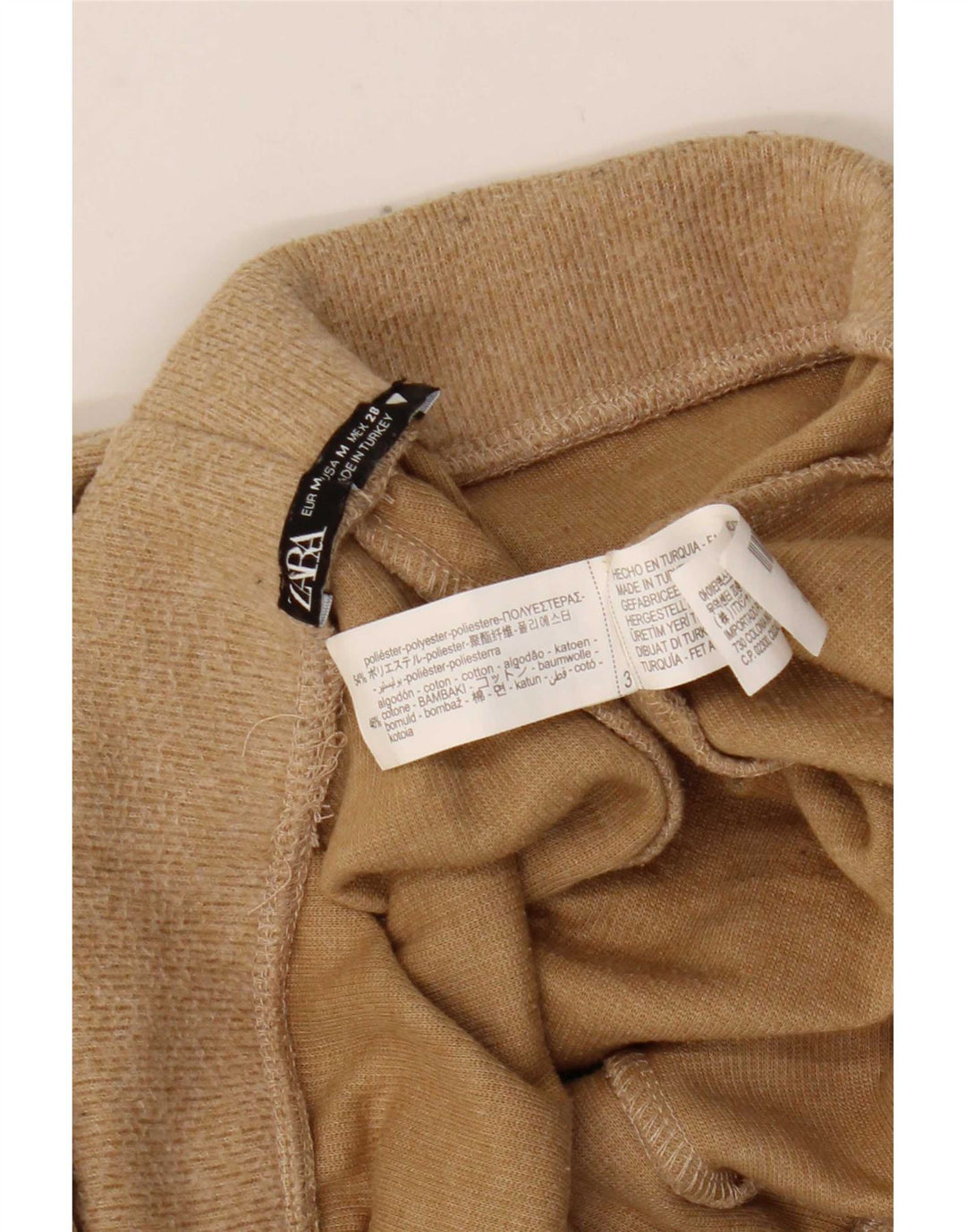 Zara Træningsdragtsbukser til kvinder UK 12 Medium Beige Polyester