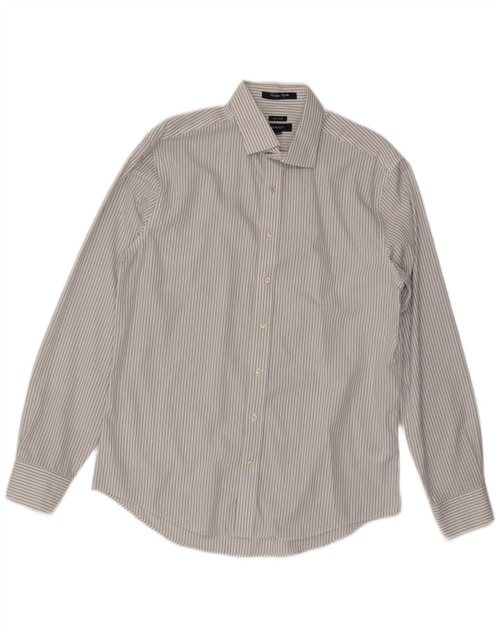 Gant Herre NON - IRON Shirt XL Hvidstribet bomuld