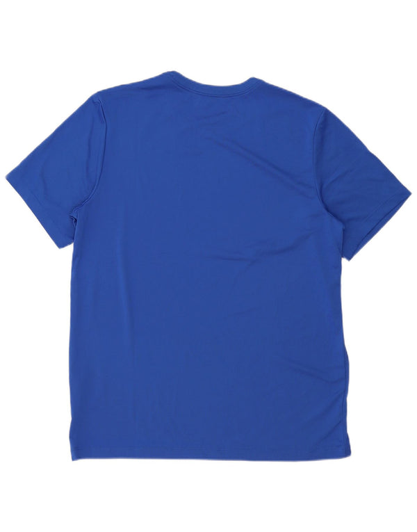 Nike Herre Dri Fit T-Shirt Top Stor Blå Polyester
