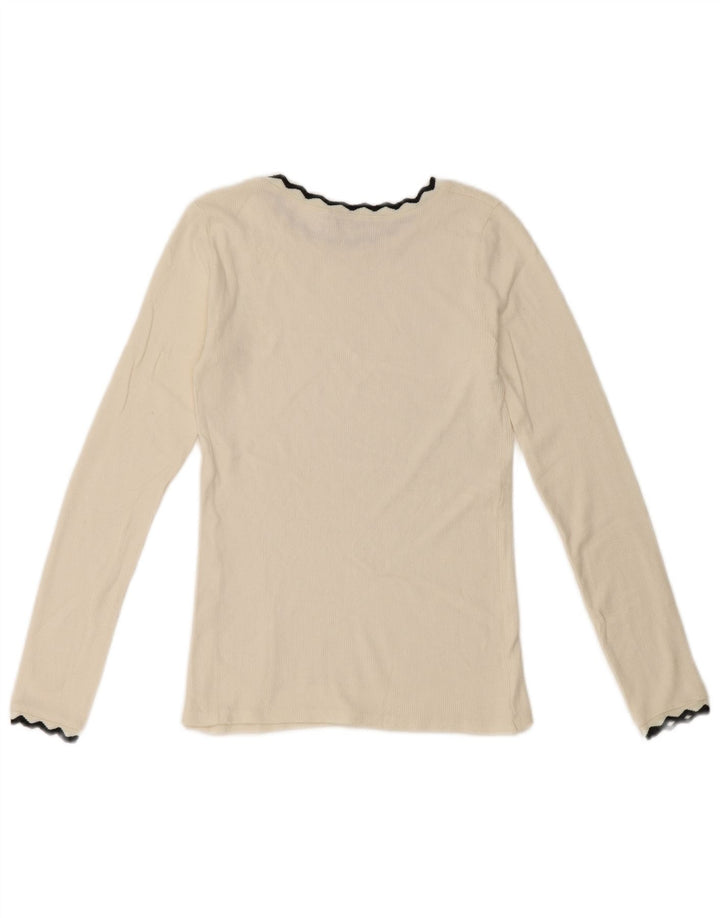 Zara Womens Crop Top Langærmet UK 8 Small White