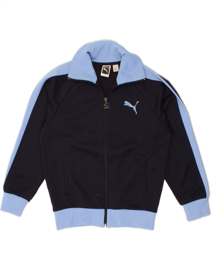 PUMA Boys Tracksuit Top Jacket 11-12 Years  Navy Blue Colourblock Vintage Puma and Second-Hand Puma from Messina Hembry 