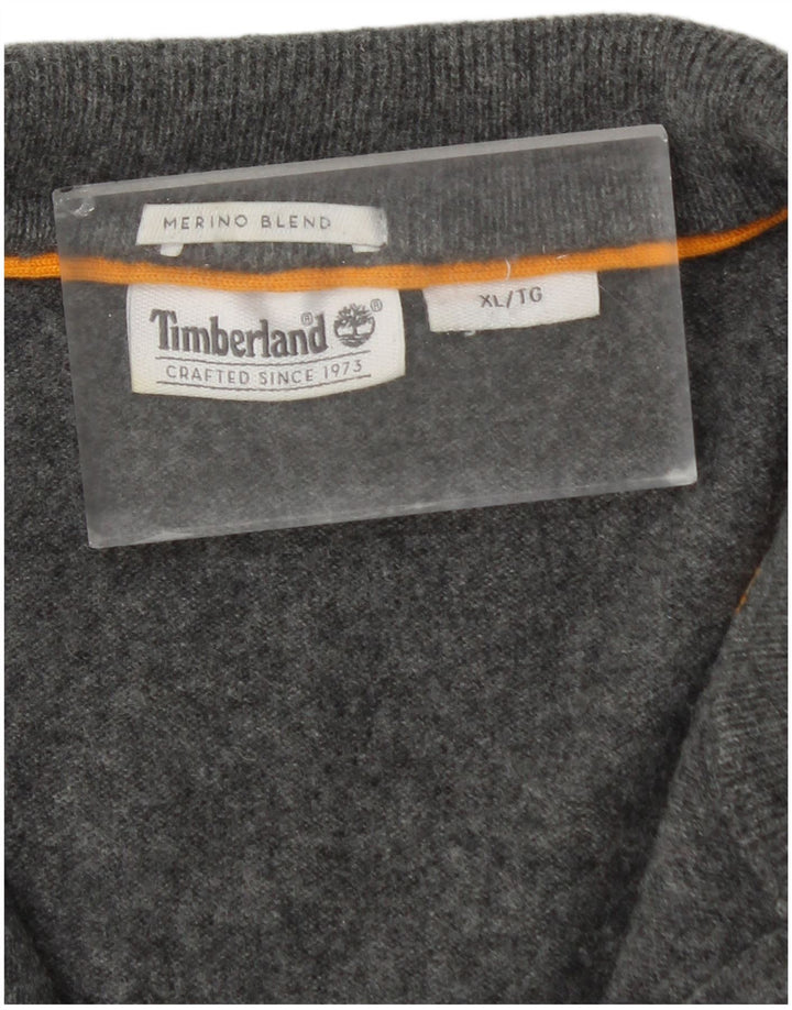 Timberland Herre Zip Neck Jumper Sweater XL Grå Merinould
