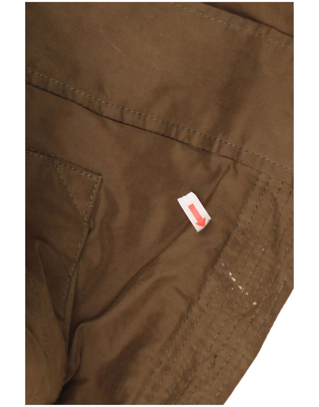 Zara Dame Hooded Parka Jacket UK 14 Medium Khaki Ternet Bomuld
