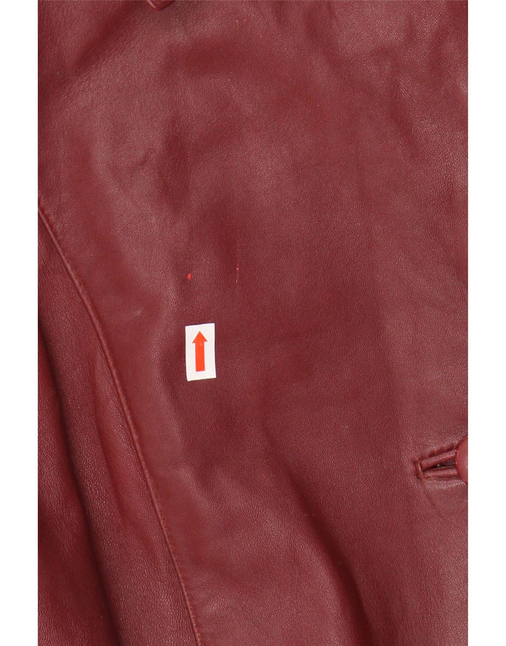 Barisal Dame Oversized Læderfrakke EU 48 2XL Maroon Læder