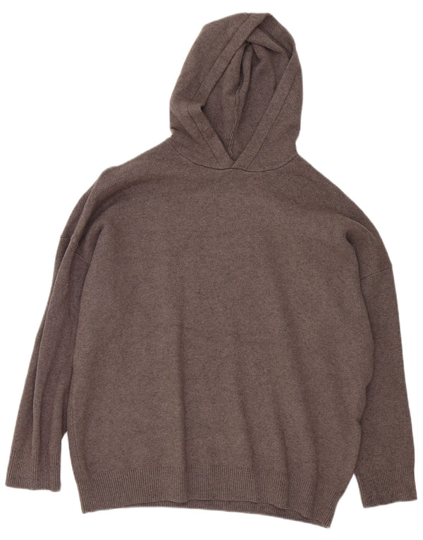 Zara Dame Loose Fit Hættetrøje UK 14 Medium Brun Viscose