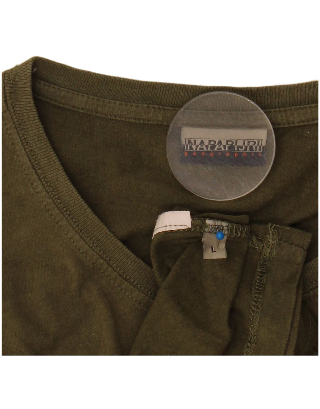 Napapijri Herre Grafisk T-Shirt Top Stor Khaki