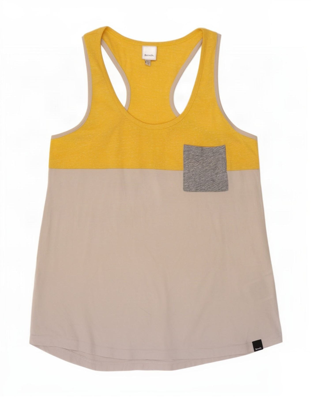 Bænk damevest Top UK 12 Medium Gul Colourblock Bomuld