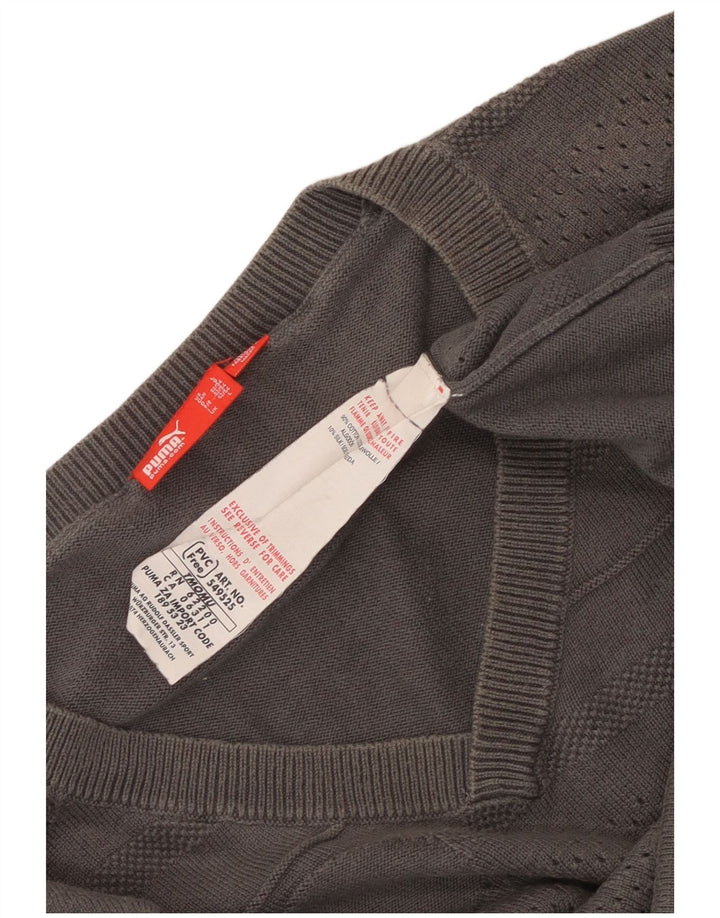 Puma Herre V-hals sweater Stor Grå Geometrisk Bomuld