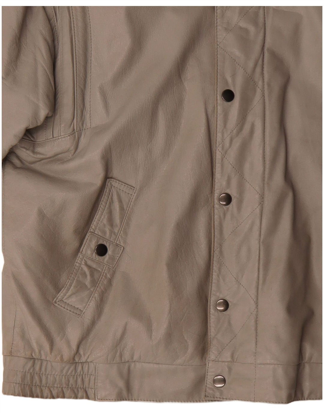 Vintage Herre Læderjakke EU 54 2XL Grå Læder