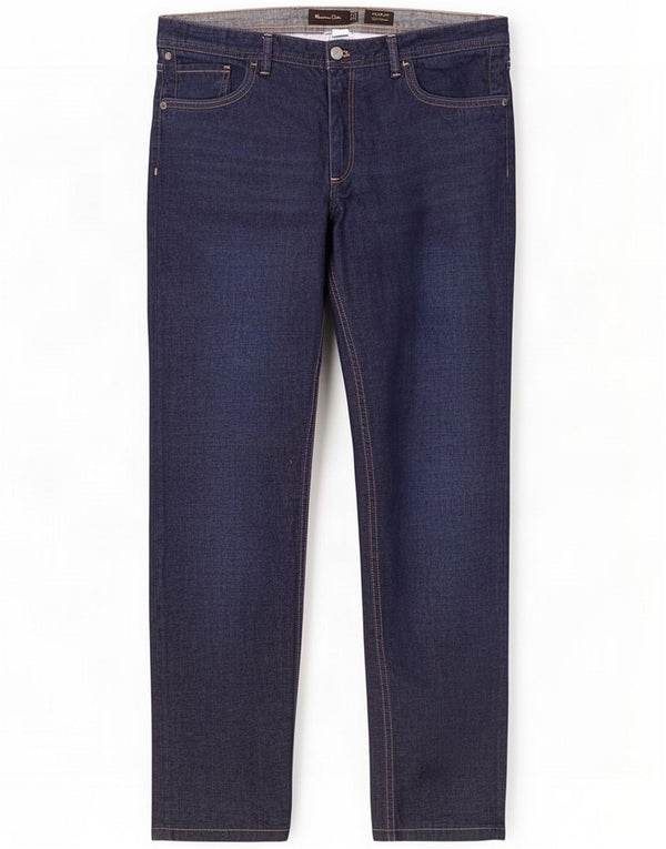 Massimo Dutti Herre Slim Jeans EU 44 Large W34 L30 Navy Blue Cotton