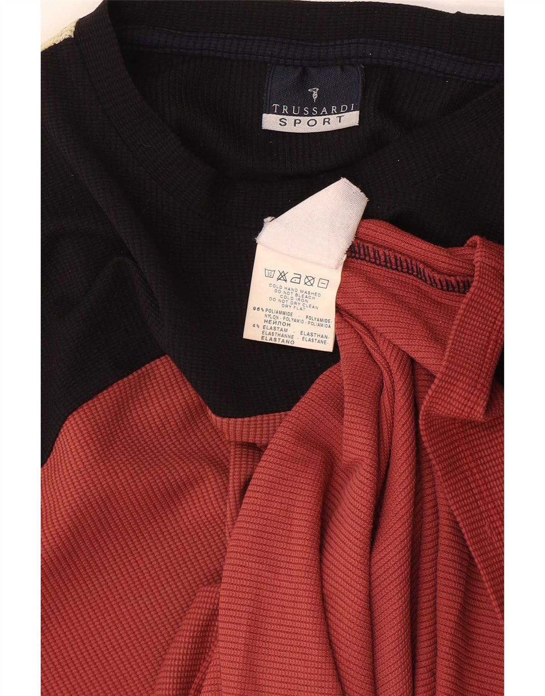 Trussardi Herre T-Shirt Top Medium Rød Colourblock Polyamid