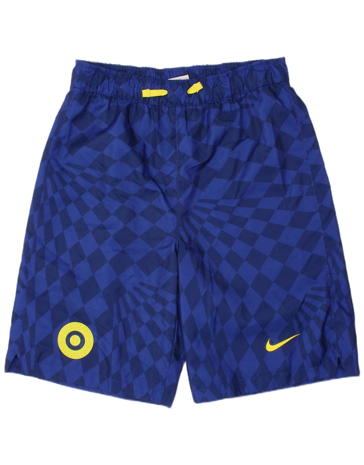 NIKE grafiske sportsshorts til drenge 13-14 år XL Blå geometrisk polyester