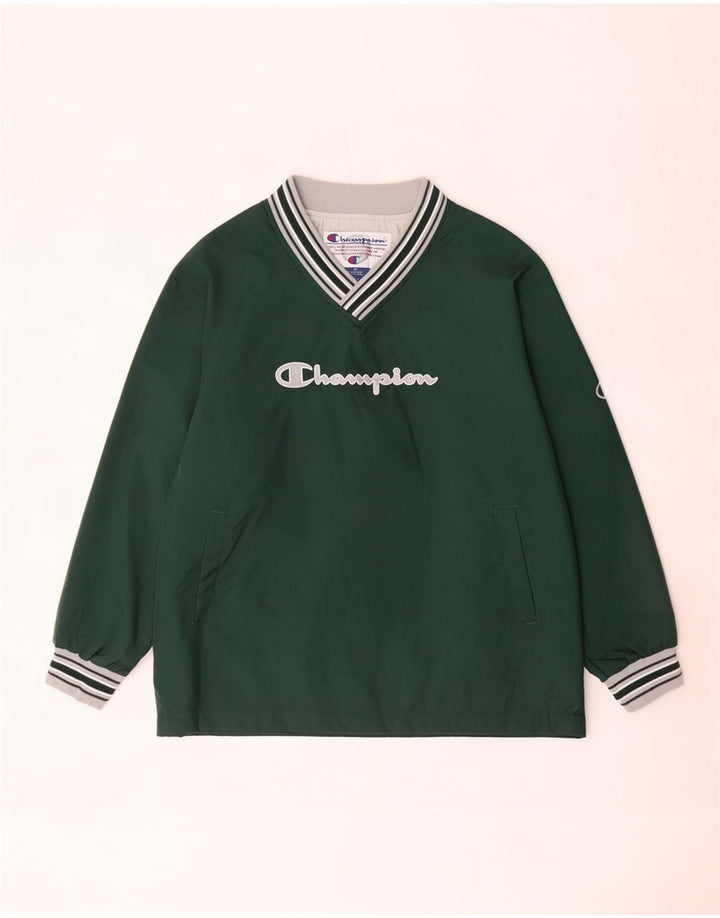 Champion Herre Grafisk Pullover Træningsdragt Topjakke XL Grøn Colourblock
