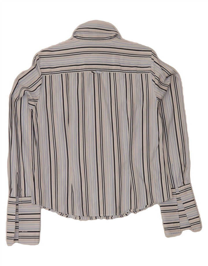 TOMMY HILFIGER Womens Formal Shirt UK 12 Medium Blue Striped Cotton Vintage Tommy Hilfiger and Second-Hand Tommy Hilfiger from Messina Hembry 