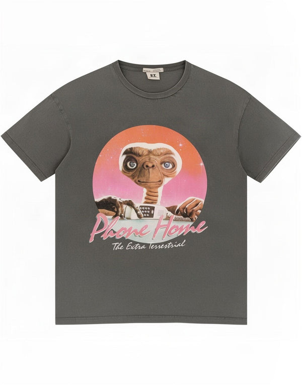 Pull & Bear Herre grafisk T-shirt top lille grå bomuld