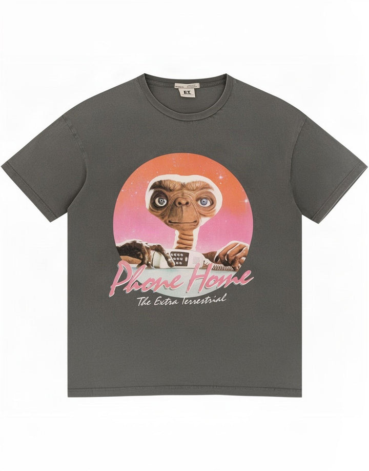 Pull & Bear Herre grafisk T-shirt top lille grå bomuld