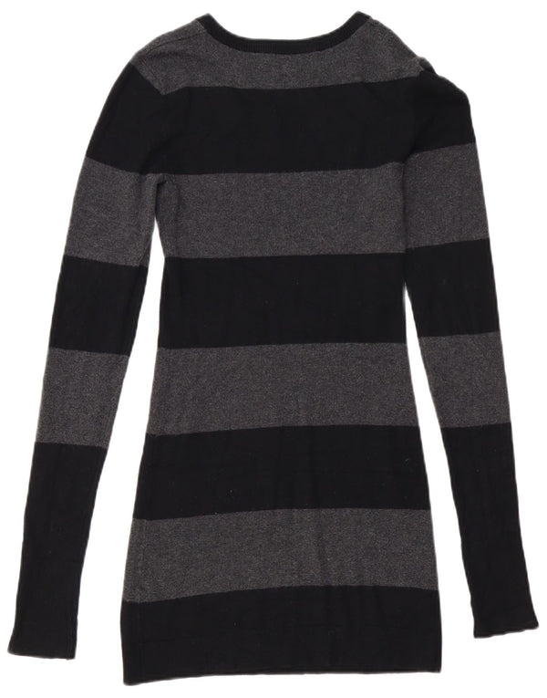French Connection Dame Boat Neck Jumper Sweater UK 6 XS Sort Stribet