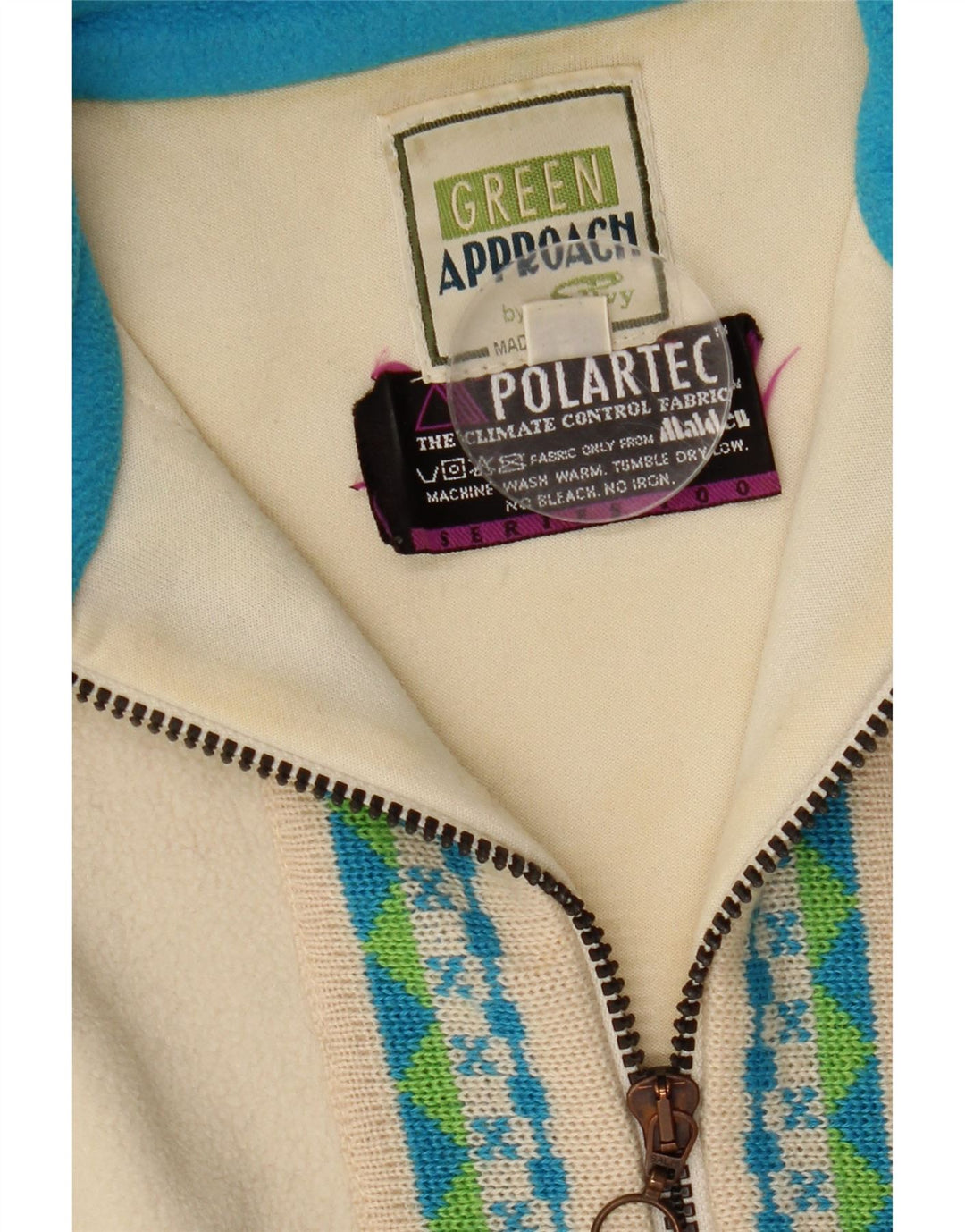 Silvy Herre Polartec Fleece Jumper med lynlås Medium Beige Fair Isle Polyester