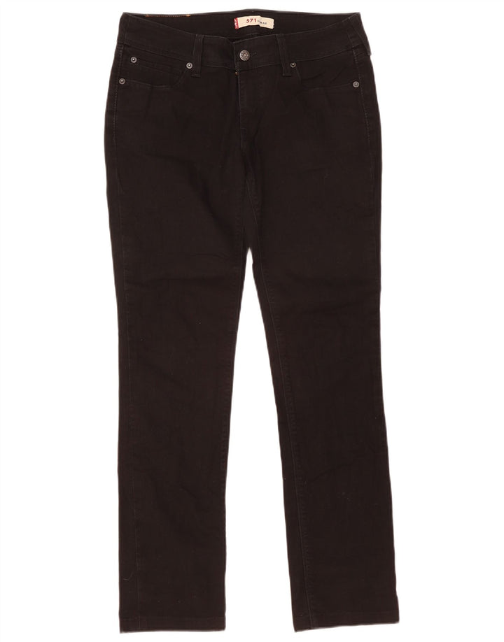 Levi's Dame 571 Slim Jeans W32 L30 Sort Bomuld