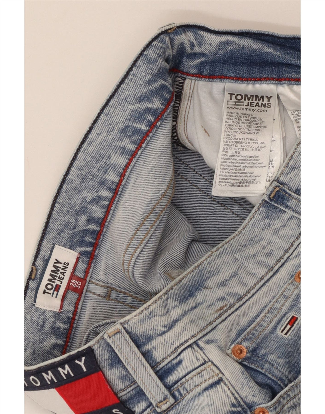 TOMMY HILFIGER Lige jeans til kvinder W28 L26 blå bomuld