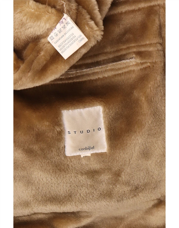 Conbipel Herre Studio Sherpa-jakke med hætte UK 38 Medium Brun Polyester