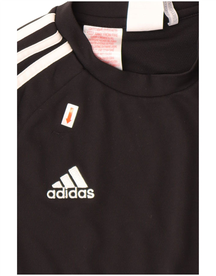 ADIDAS Boys Climalite T-Shirt Top 11-12 Years Black Polyester