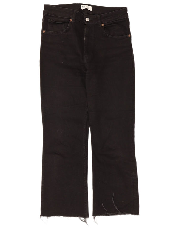 Zara Womens Cropped Jeans EU 42 Large W32 L25 Black Bomuld