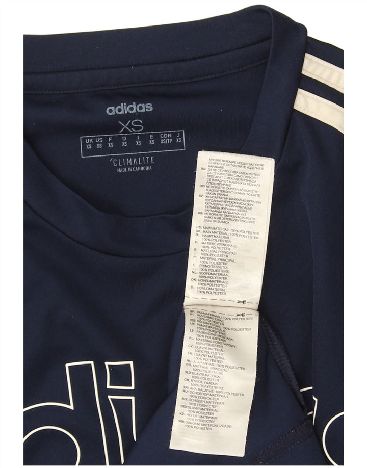 Adidas Herre Climalite grafisk T-shirt top XS marineblå polyester