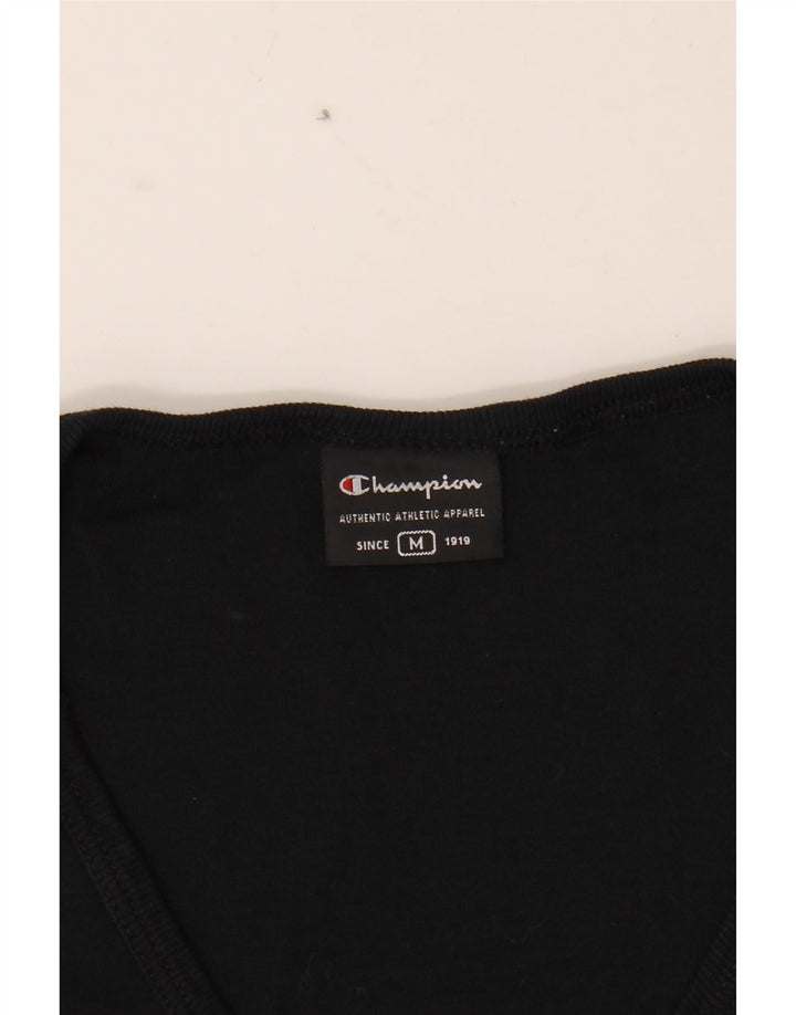 CHAMPION Womens T-Shirt Top UK 12 Medium Black Vintage Champion and Second-Hand Champion from Messina Hembry 
