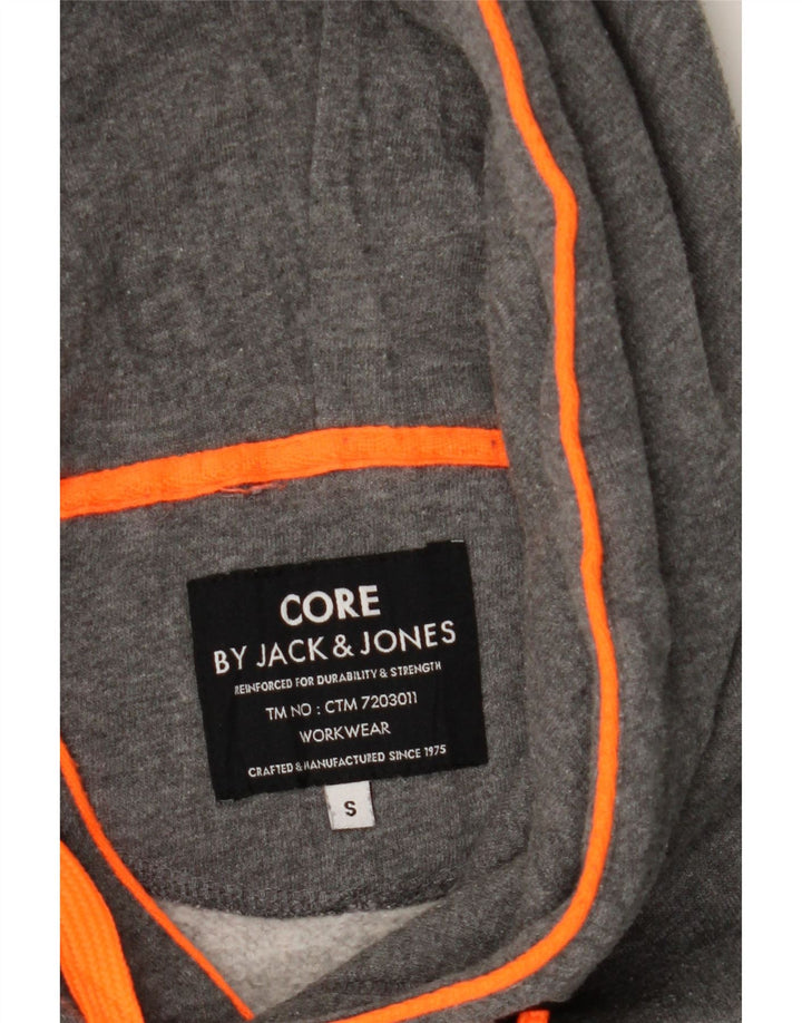 JACK & JONES Mens Hoodie Jumper Small Grey Polyester Vintage Jack & Jones and Second-Hand Jack & Jones from Messina Hembry 