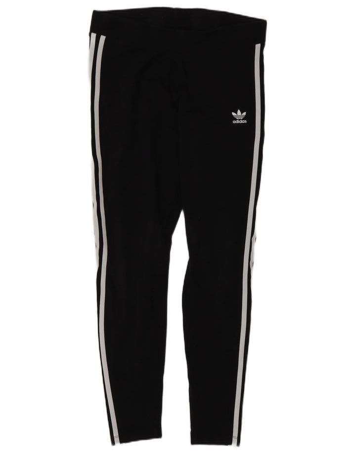 Adidas Dame Leggings UK 14 Medium Sort Bomuld