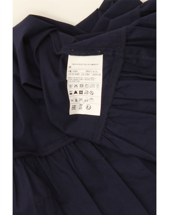 BENETTON Womens Sleeveless Blouse Top UK 14 Medium Navy Blue Cotton Vintage Benetton and Second-Hand Benetton from Messina Hembry 