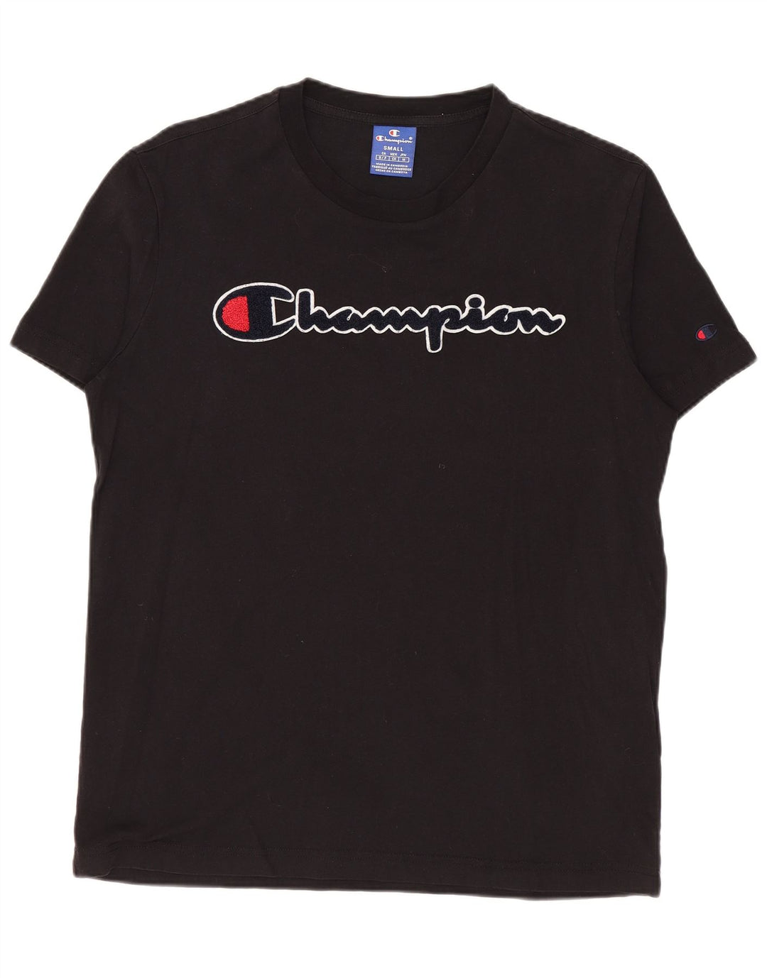 Champion Herre grafisk T-shirt top lille sort bomuld