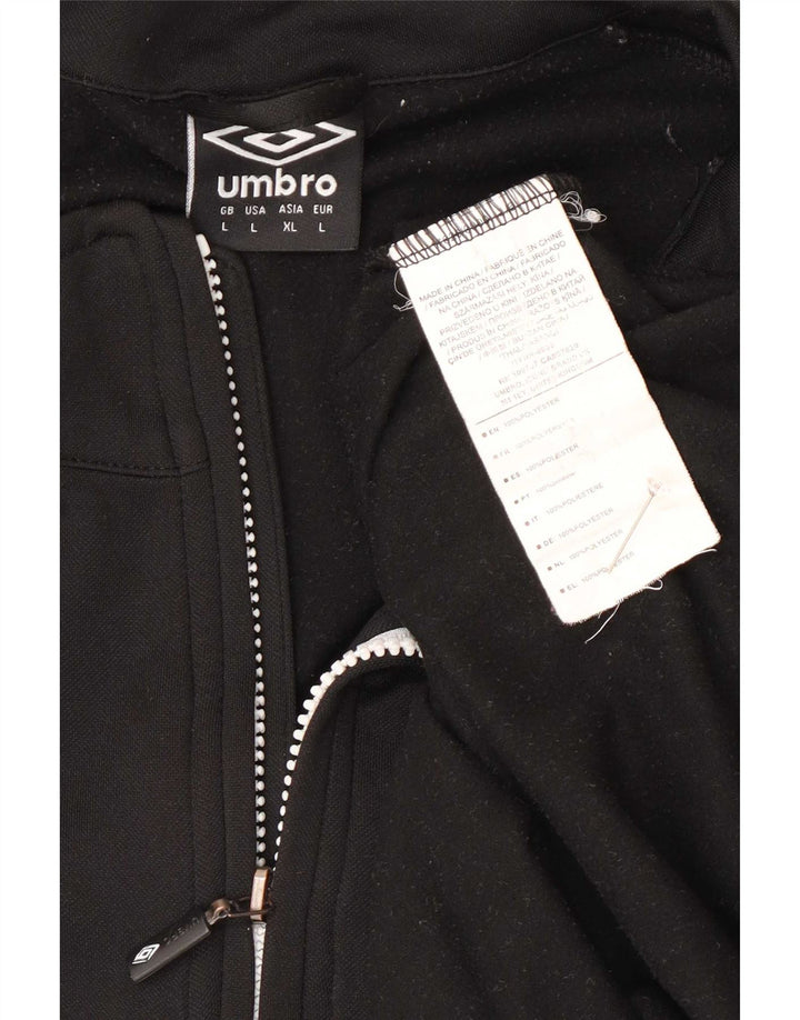 Umbro Herre Zip Neck Pullover Træningsdragt Top Stor Sort Polyester