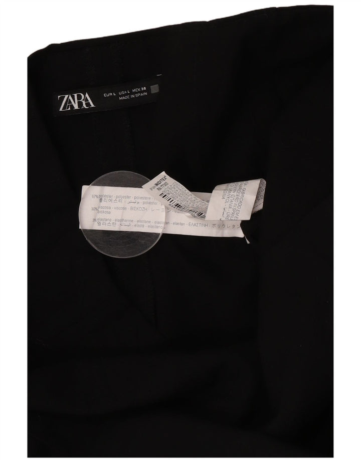 Zara Dame Skort Mini Nederdel Large W30 Sort Polyester