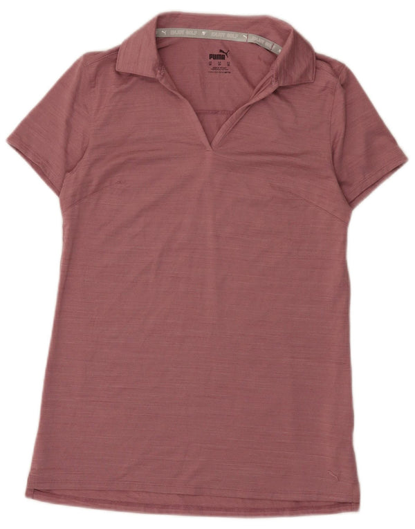Puma Dame Polo Shirt UK 6 XS Pink Flecked Polyester