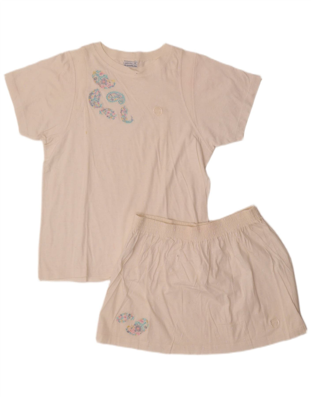 SERGIO TACCHINI Womens 2 Piece Skirt Set UK 12 Medium W34 White Paisley