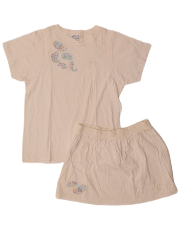 SERGIO TACCHINI Womens 2 Piece Skirt Set UK 12 Medium W34 White Paisley