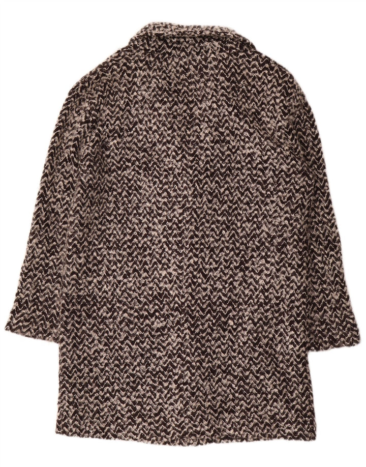 Phase Eight Dame Oversized Overfrakke UK 12 Medium Sort Chevron Akryl