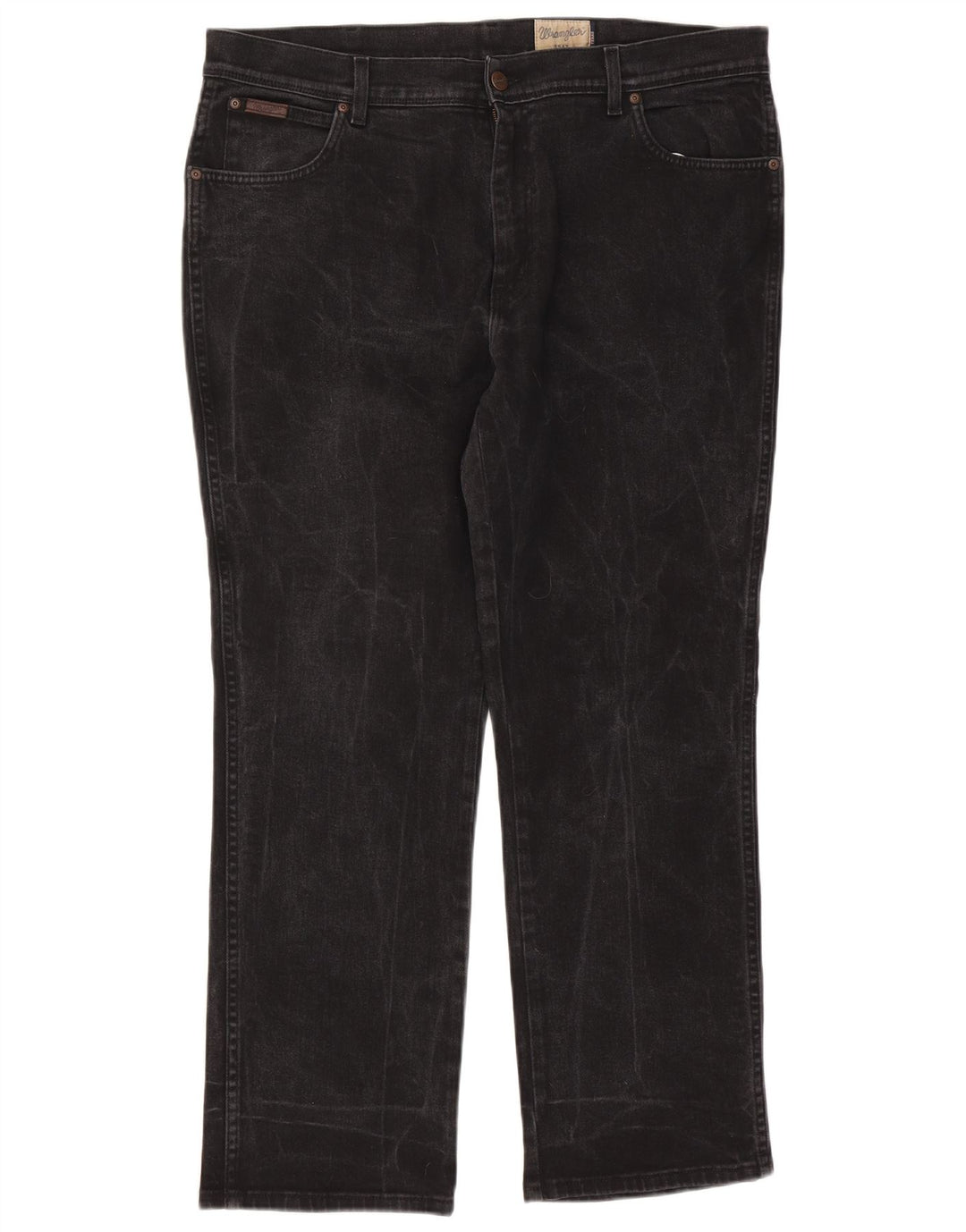 Wrangler Herre Texas Stretch Straight Jeans W40 L30 Sort Bomuld